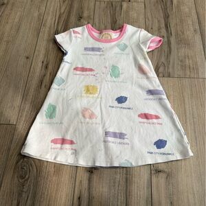 The Beaufort Bonnet Company Girls White Paint Swatch A-Line Dress STAINED